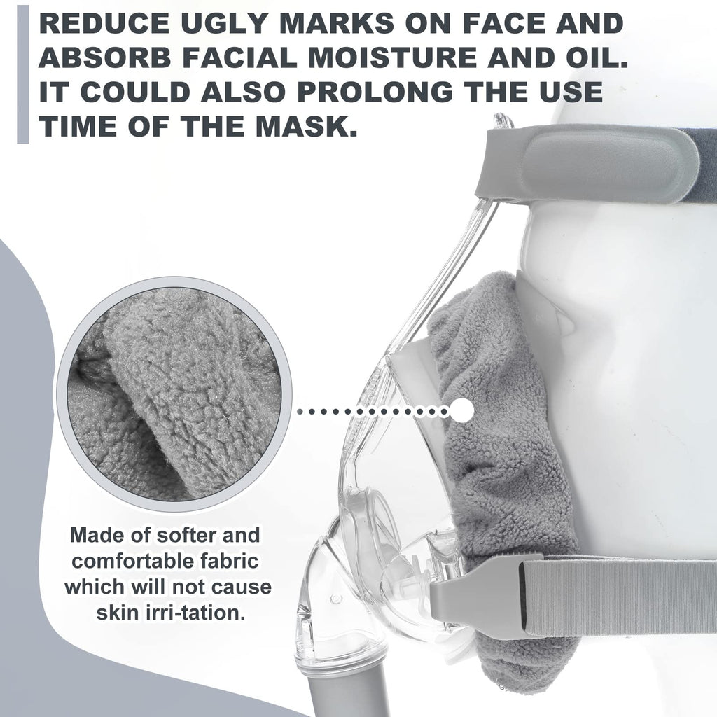 Sosation 24 Pack Mask Liners Full Face Reusable Soft Mask Covers Reduce Air Leaks and Blisters Washable Cushion Covers(Gray)