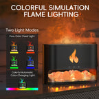 Yaledi Fireplace Flame Diffuser, Aromatherapy Essential Oil 250ml Himalayan Salt Lamp Cool Mist Ultrasonic Humidifier for Bedroo