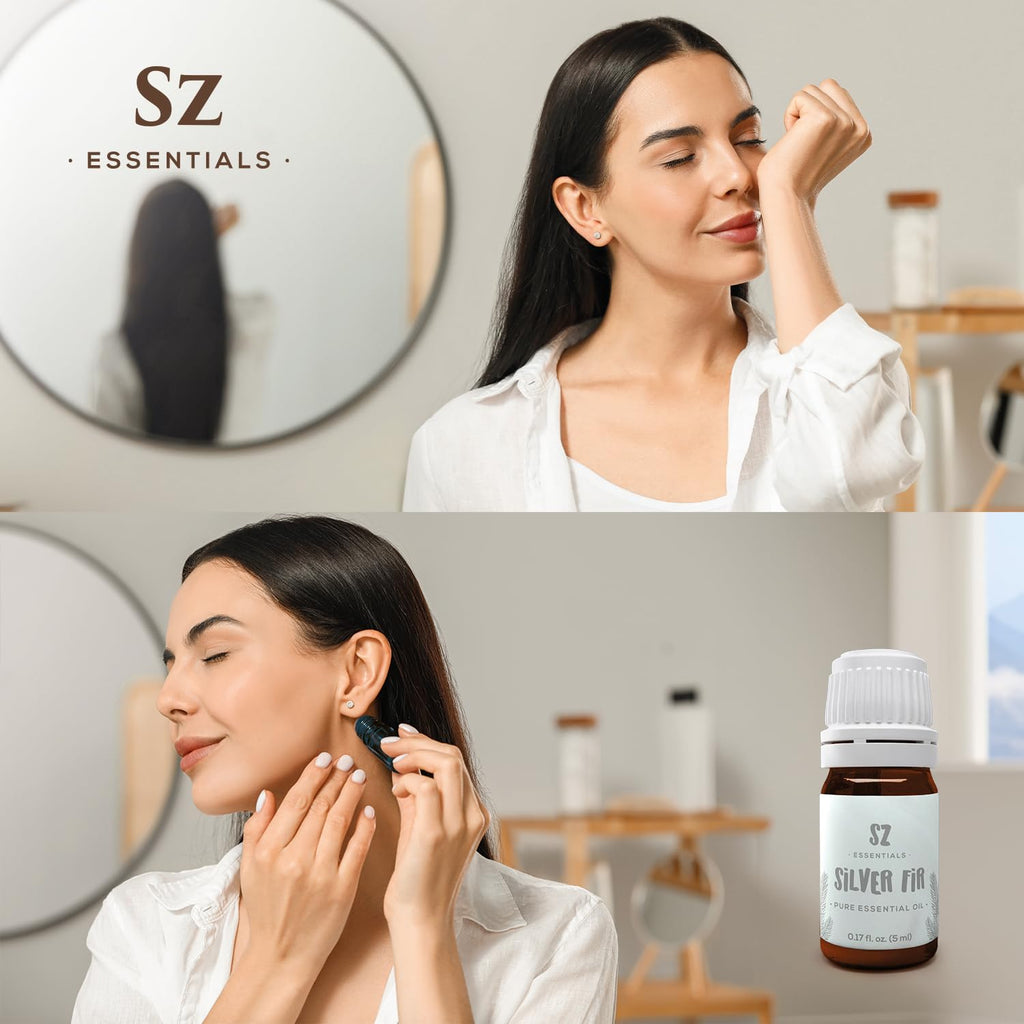 SZ Essentials Silver Fir Essential Oil - Delightful! 100% Pure and Natural Undiluted Oil, Therapeutic Grade & Vegan, Extracted f