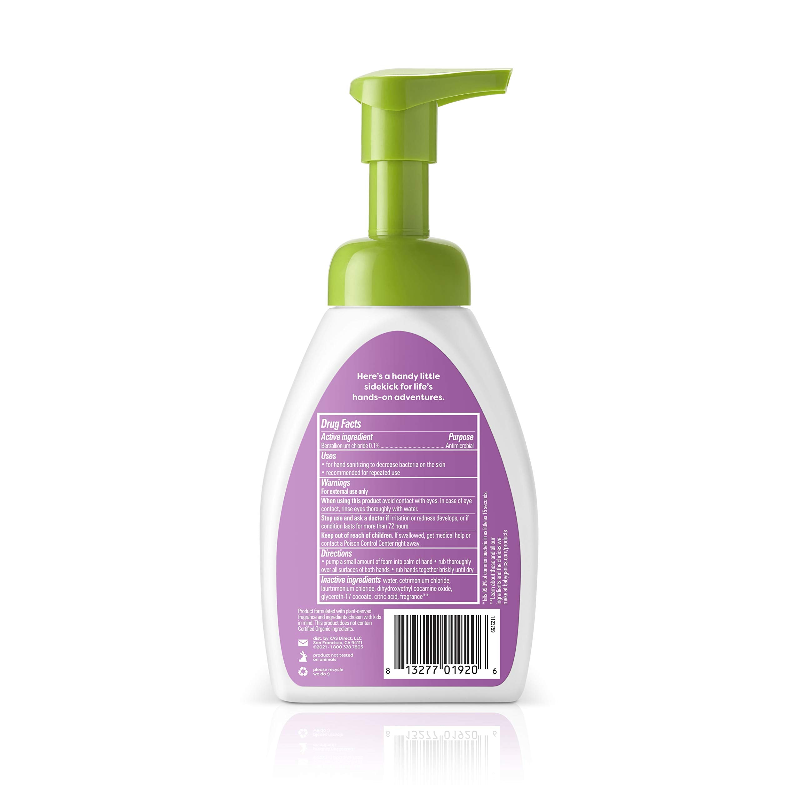 Babyganics Foaming Pump Hand Sanitizer, Alcohol Free, Berry Berry, Kills 99.9% of Common Bacteria, Moisturizing, 8.45 Fl Oz (Pac