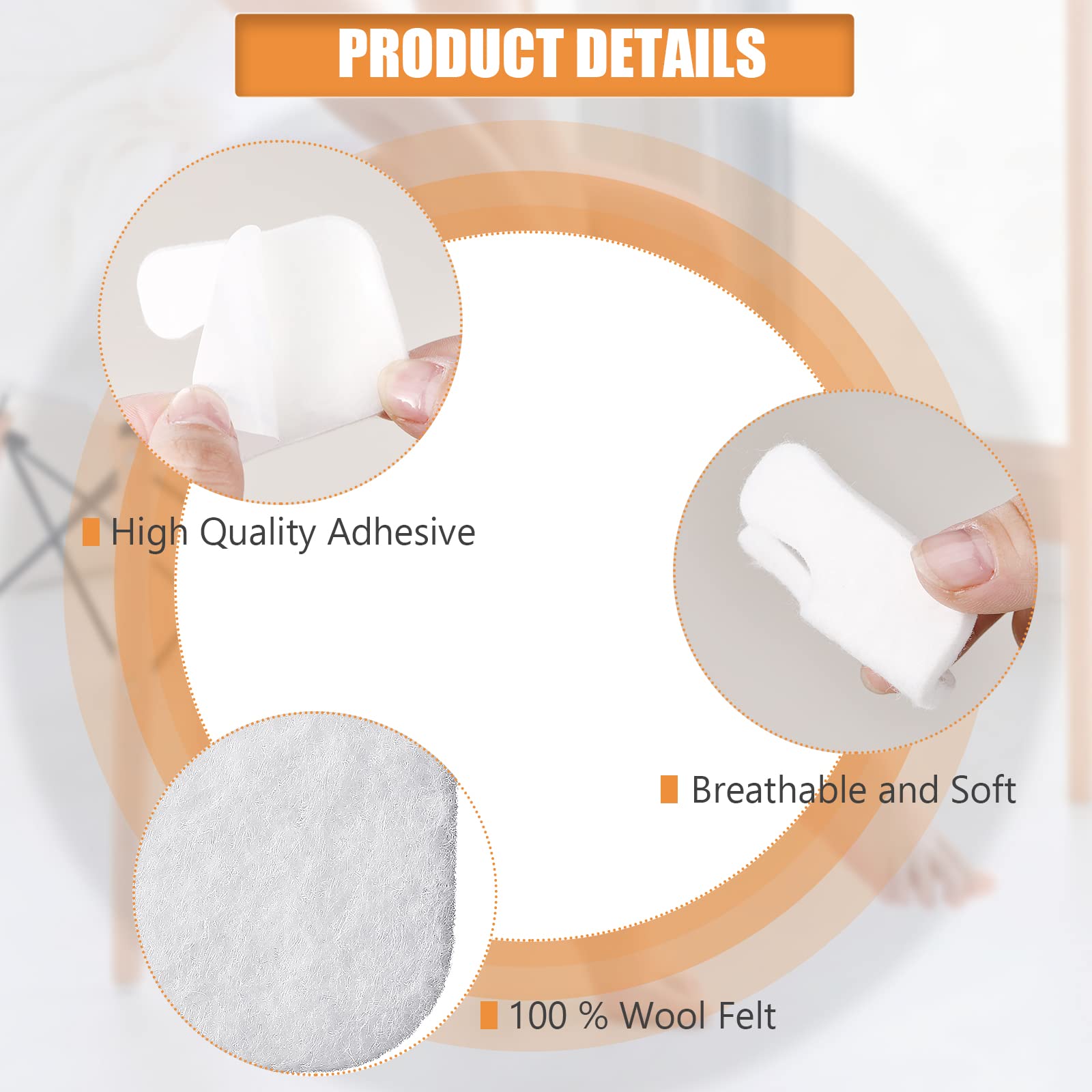80 Pcs Callus Cushions U Shaped Felt Callus Pads Self Adhesive Foot Pads Soft Callous Pads for Foot for Protect Calluses from Ru