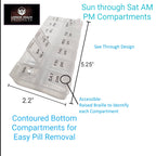 Twice a Day Pill Organizer, Weekly Day and Night Pill Container, Day and Night Medication or Vitamin for Morning or Night AM PM