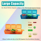 CAidRE Monthly Pill Organizer 31 Day 3 Times a Day - One Month Pill Box for Medications, Fish Oil, Vitamins & Supplements - 30 D