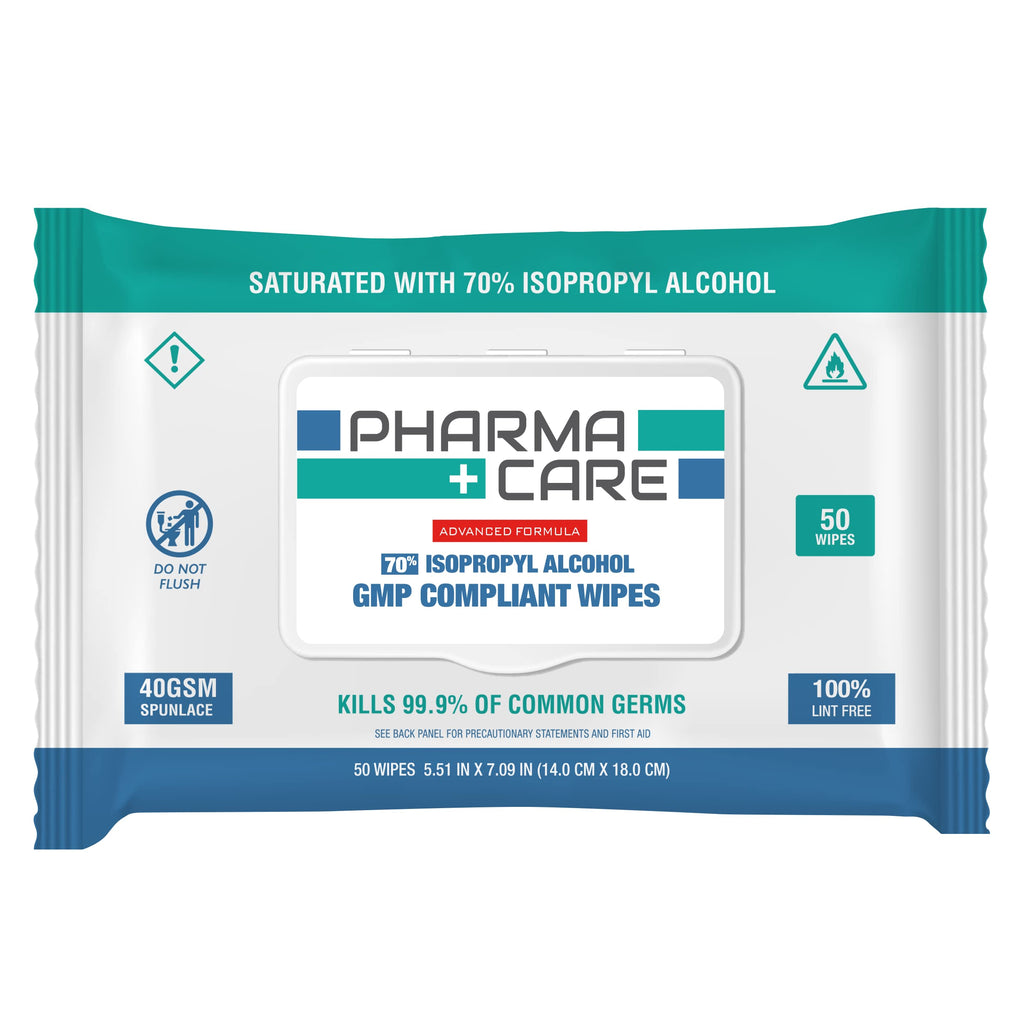 PharmaCare Advanced Formula 70% Alcohol Wipes - (50 Count) 3 Packs