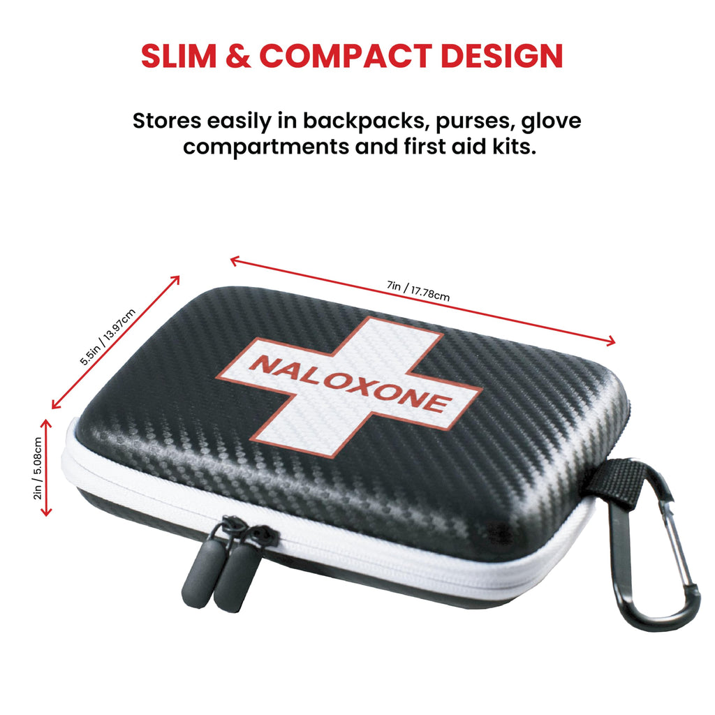 Naloxone Case for Opioid Overdose Response Kits | Custom Designed Hardshell With Double Pocket - Holds All Formulations of Nalox