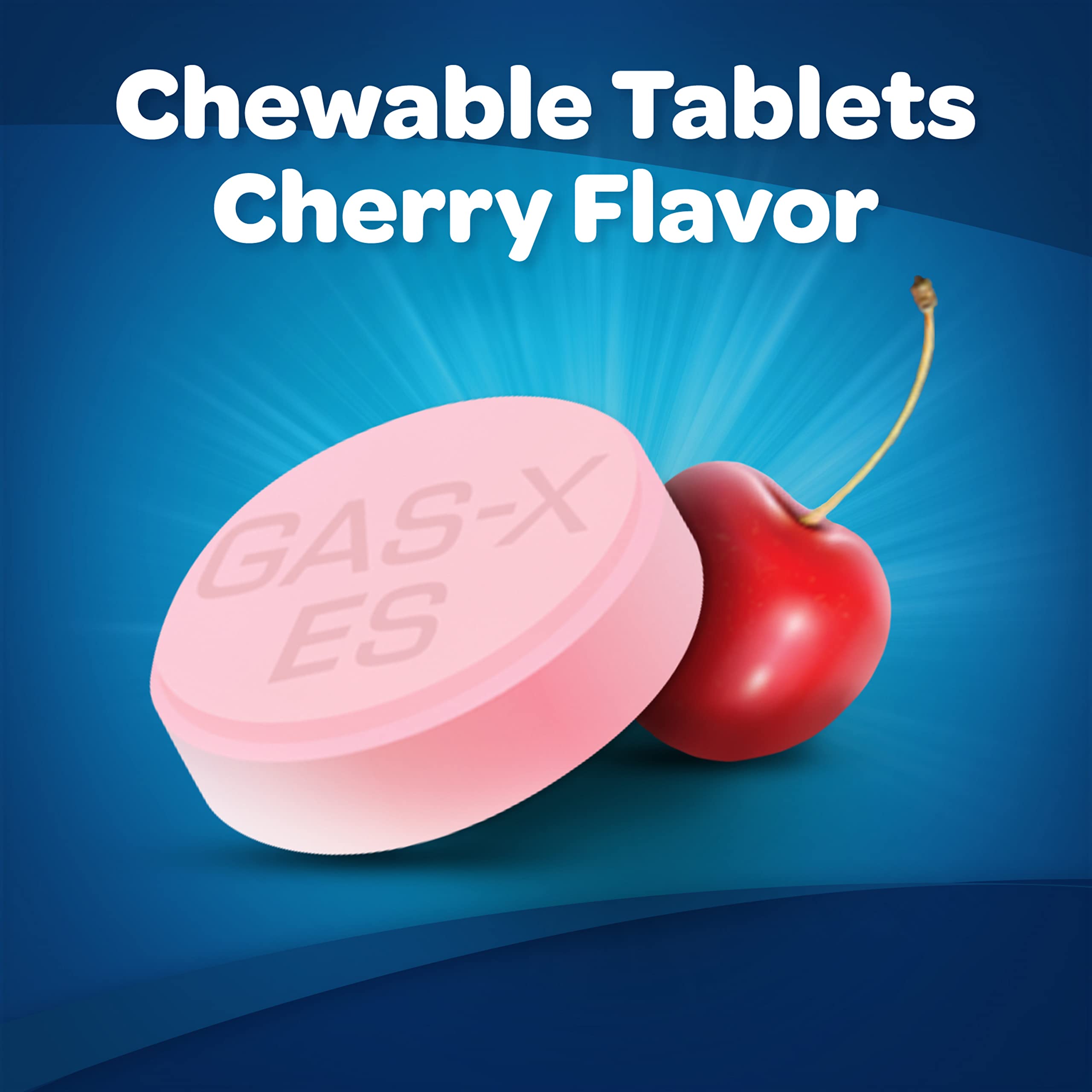Gas-X Extra Strength Chewable Gas Relief Tablets with Simethicone 125 mg, Cherry - 48 Count