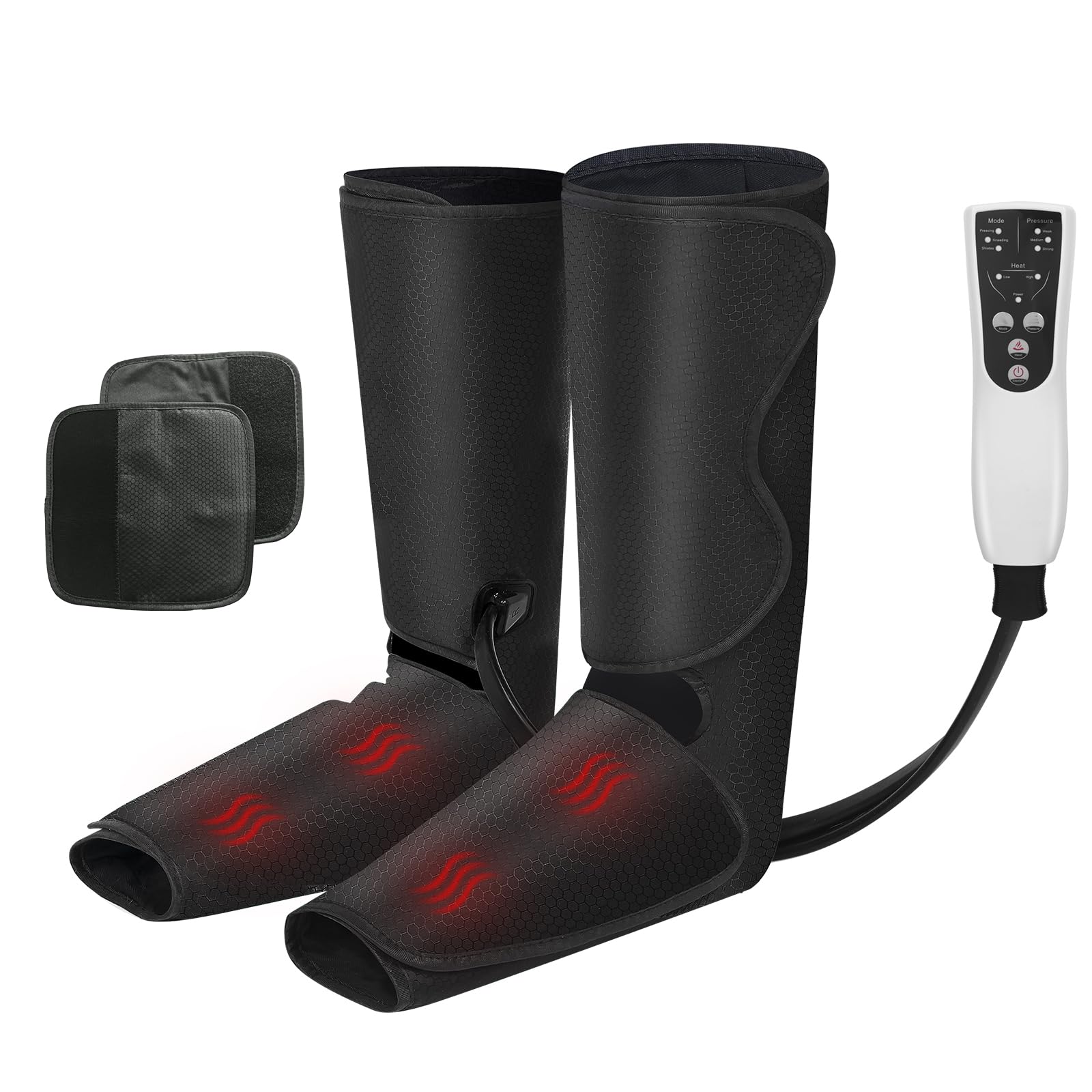 LINGTENG Air Compression Leg Massager with Heat, Leg Massager Simulates Kneading and Stroking of Tissues by Using an Inflatable 