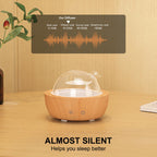 Glass Essential Oil Diffusers for Home, Wood Grain Base Humidifier, Decorative Bedroom Aromatherapy Scent Air Diffuser Ultrasoni