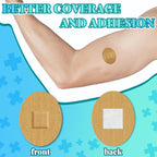 Funtery 200 Pcs 1 x 1 1/4 Adhesive Spot Bandage Round Fabric Adhesive Circular Small Face Bandages with Non Stick Pad Latex