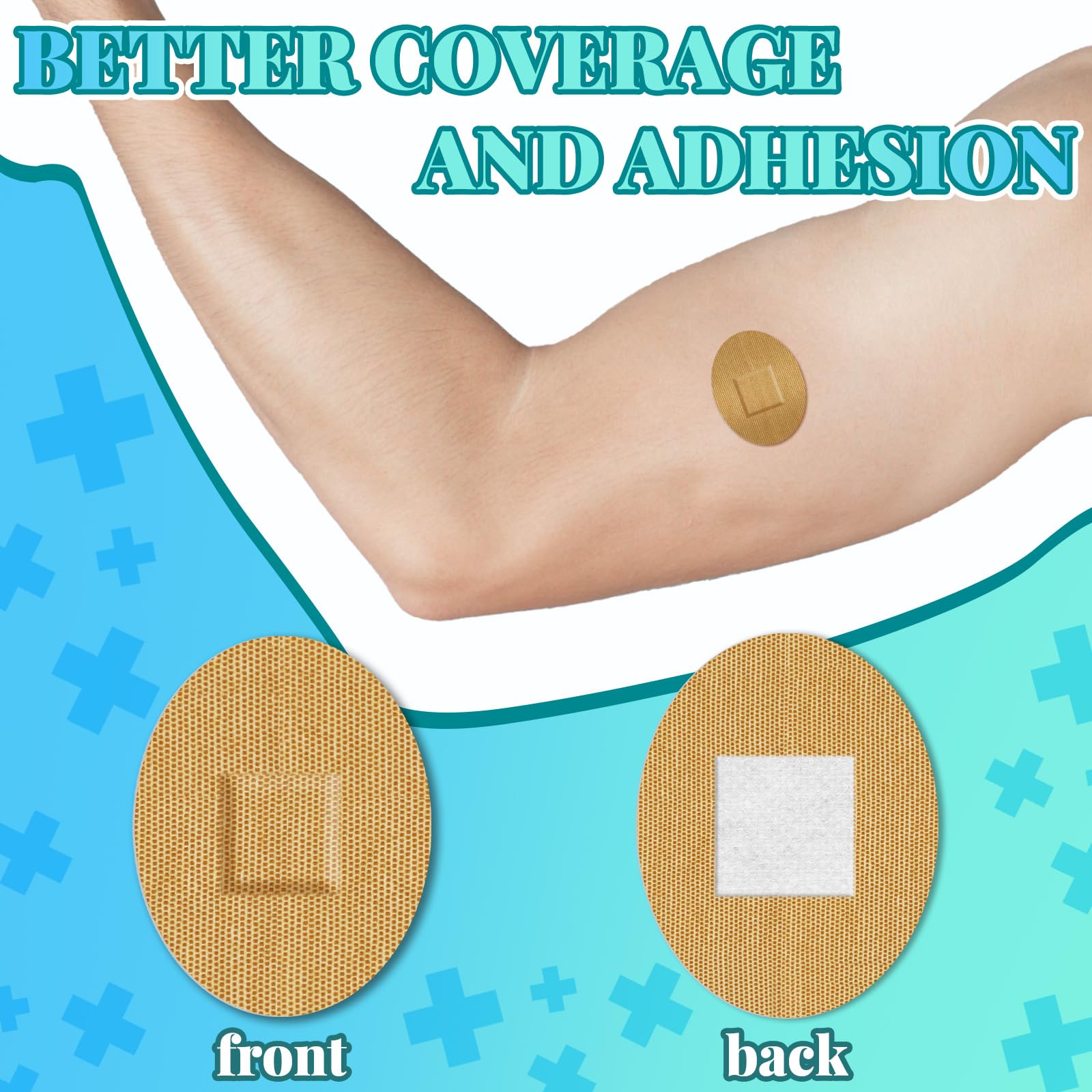 Funtery 200 Pcs 1 x 1 1/4 Adhesive Spot Bandage Round Fabric Adhesive Circular Small Face Bandages with Non Stick Pad Latex