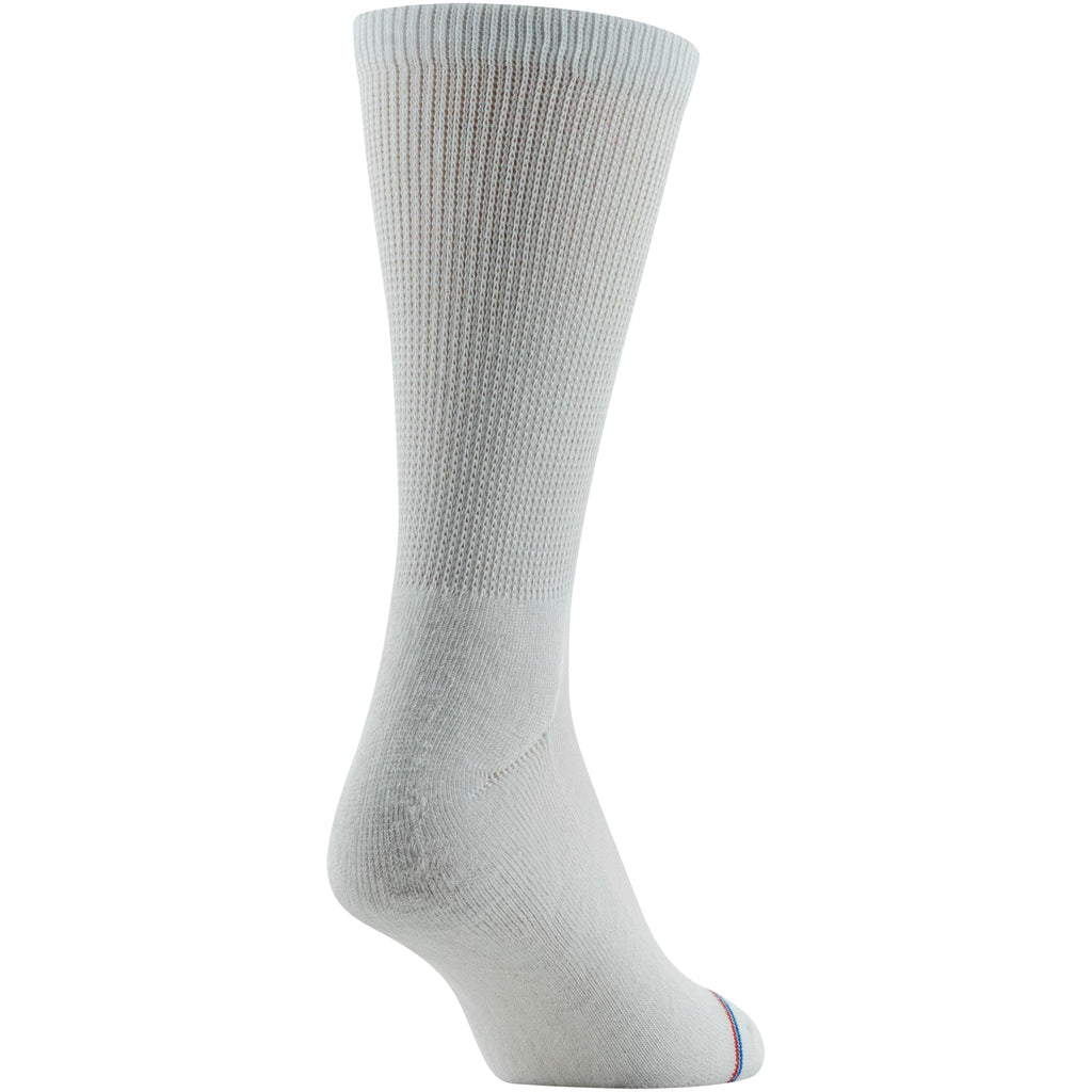 MediPEDS 8 Pair Diabetic Crew Socks with Non-Binding Top, White, Shoe Size: Shoe Size: Men 7-12 and Ladies 10-13
