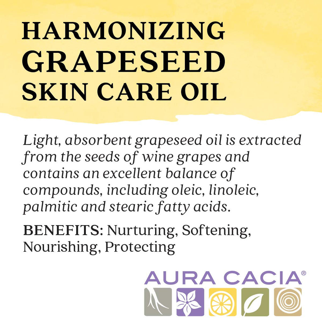 Aura Cacia - Pure Grapeseed Oil | Non-GMO Project Verified | 16 fl. oz.