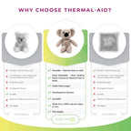 Thermal-Aid Zoo - Mini Microwavable Stuffed Animal - Plush Toy and Hot Cold Pack - Ollie The Koala - 3.15 x 2.6 x 9.3 in