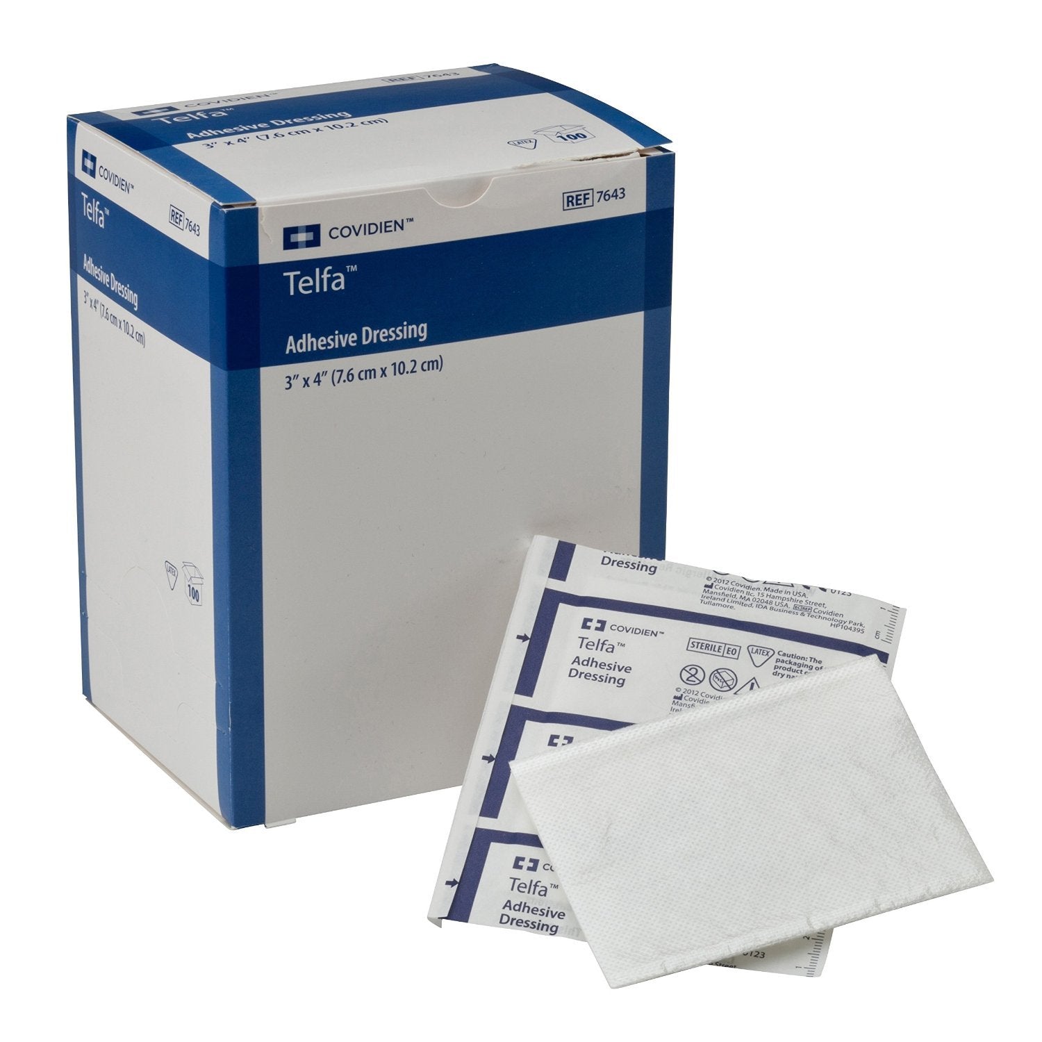 TELFA Ouchless Adhesive Dressings 3 x 4, Box (7643BX)