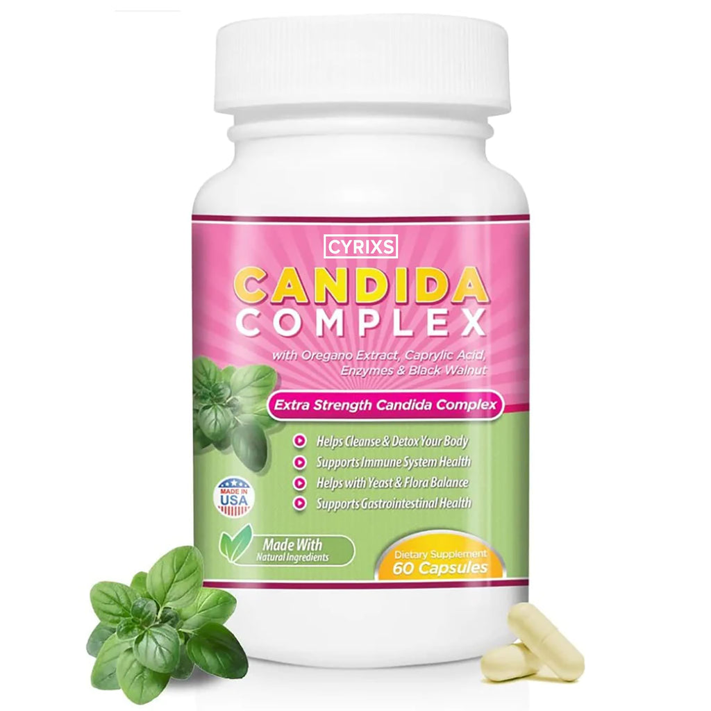 Cyrixs Health Candida Complex | Boost Your Immune System | All Natural Gut Cleanse with Herbs, Antifungals, Enzymes and Probioti
