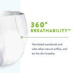 Prevail Per-Fit 360 Daily Incontinence Briefs, Unisex Adult Incontinence Briefs with Tabs, Maximum Plus Absorbency, Size 2, 72 C