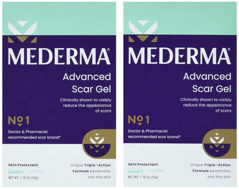 Mederma Advanced Scar Gel, Treats Old and New Scars, Reduces the Appearance of Scars from Acne, Stitches, Burns and More 1.76oz,