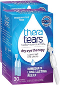 TheraTears Dry Eye Therapy Eye Drops for Dry Eyes, Preservative Free, 30 Vials, 2 Pack