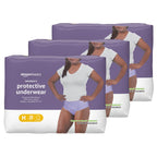 Amazon Basics Incontinence Underwear for Women, Protective, Disposable, Postpartum, Maximum Absorbency, Medium, Lavender, 60 Cou