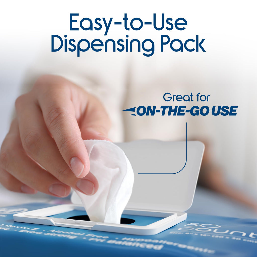 Inspire Adult Wet Wipes, Adult Wash Cloths, Adult Wipes for Incontinence & Cleansing for Elderly, 8x12 (500CT (10 PACKS OF 50))