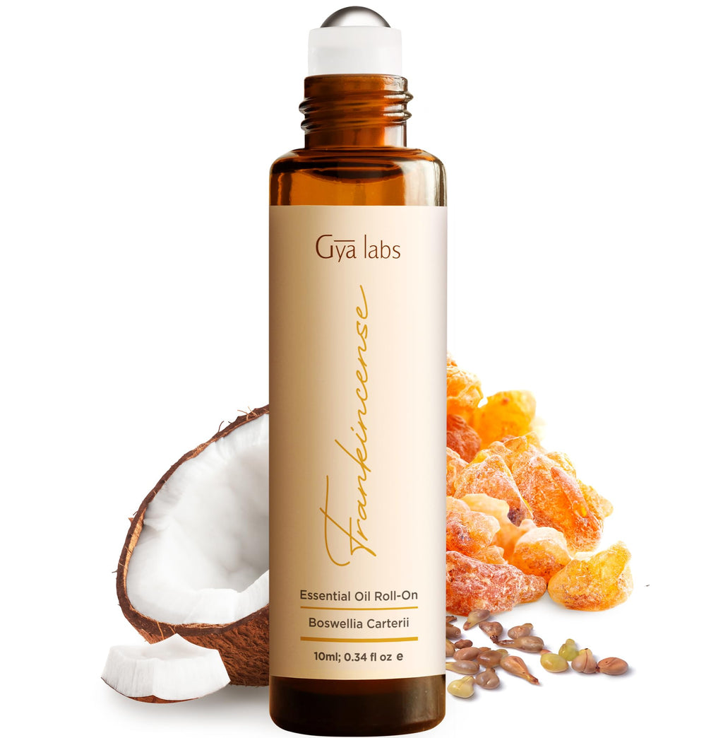 Gya Labs Frankincense Essential Oil Roll on for Face - 100% Pure Natural Frankincense Oil Roller for Skin, Aches Comfort, Soothi