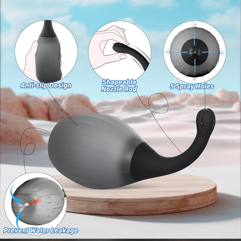 Enemas Anal Douches for Men Women - Anti Backflow Enema Bulb with Shapeable Silicone Tube for Men Women Colon Cleanse, Feminine 
