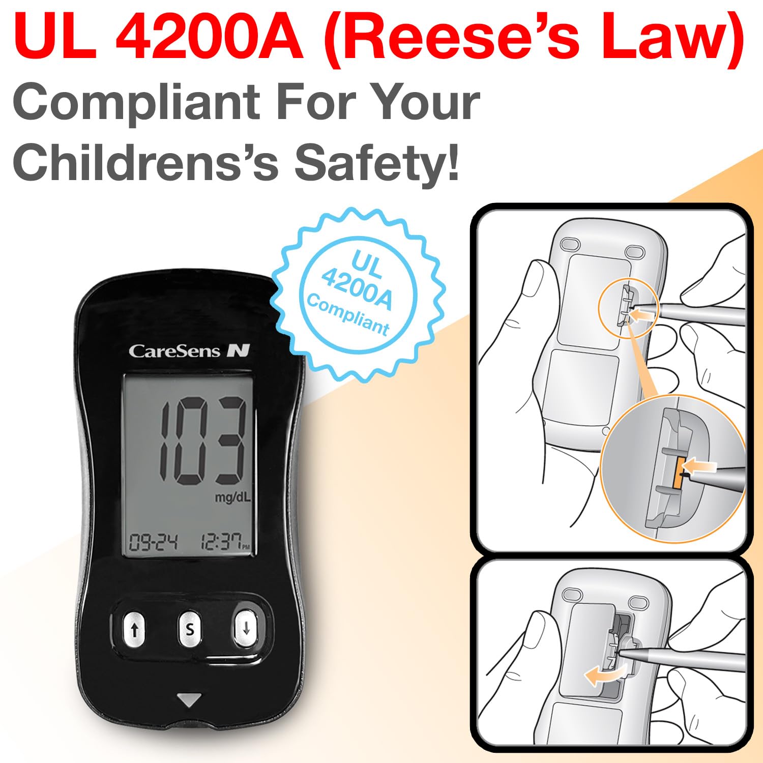 CareSens N Blood Glucose Monitor Kit with 100 Blood Sugar Test Strips, 100 Lancets, 1 Blood Glucose Meter, 1 Lancing Device, 1 C