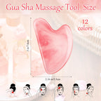 Sherr 12 Pcs Gua Sha Facial Tools Resin Heart Shaped Massage Guasha Tool for Face Guasha Board for Face Body Skin Massage Spa Ac
