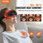 VEVOR Eye Massager with Heat, Heated Eye Massage Mask with 5 Modes and Bluetooth Music, 180 Foldable Eye Care Massager for Eye S