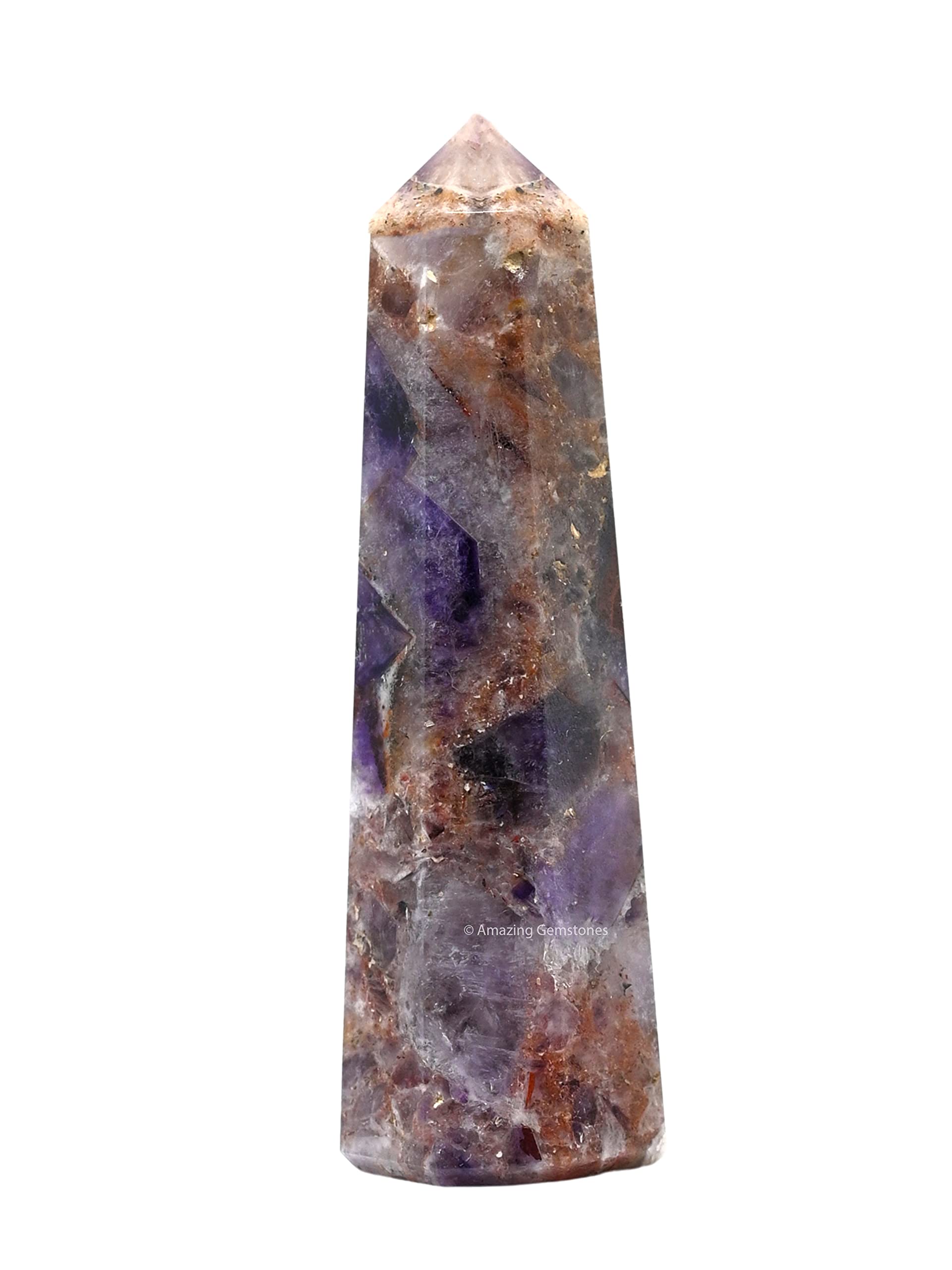 Amethyst Chevron Crystal Towers ~ Natural Healing Crystal Point Obelisk for Reiki Healing and Crystal Grid (2 to 3 INCH)