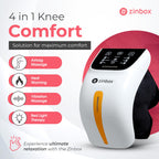 zinbox Upgraded 4-in-1 Portable Knee Massager w/Red Light, Vibration Massage, & Soothing Heat for Relaxation, Comfort Everyday -