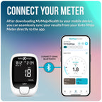 KETO-MOJO GK+ Bluetooth Glucose & Ketone Testing Kit + Free APP for Ketosis & Diabetes Management. 20 Blood Test Strips (10 Each