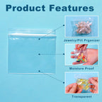100 Packs Pill Bags 6 mil Sturdy 3x2.75 inch Pill Pouches BPA Free Seal Waterproof Handy Reusable Pill Bags for Travel Small Pla