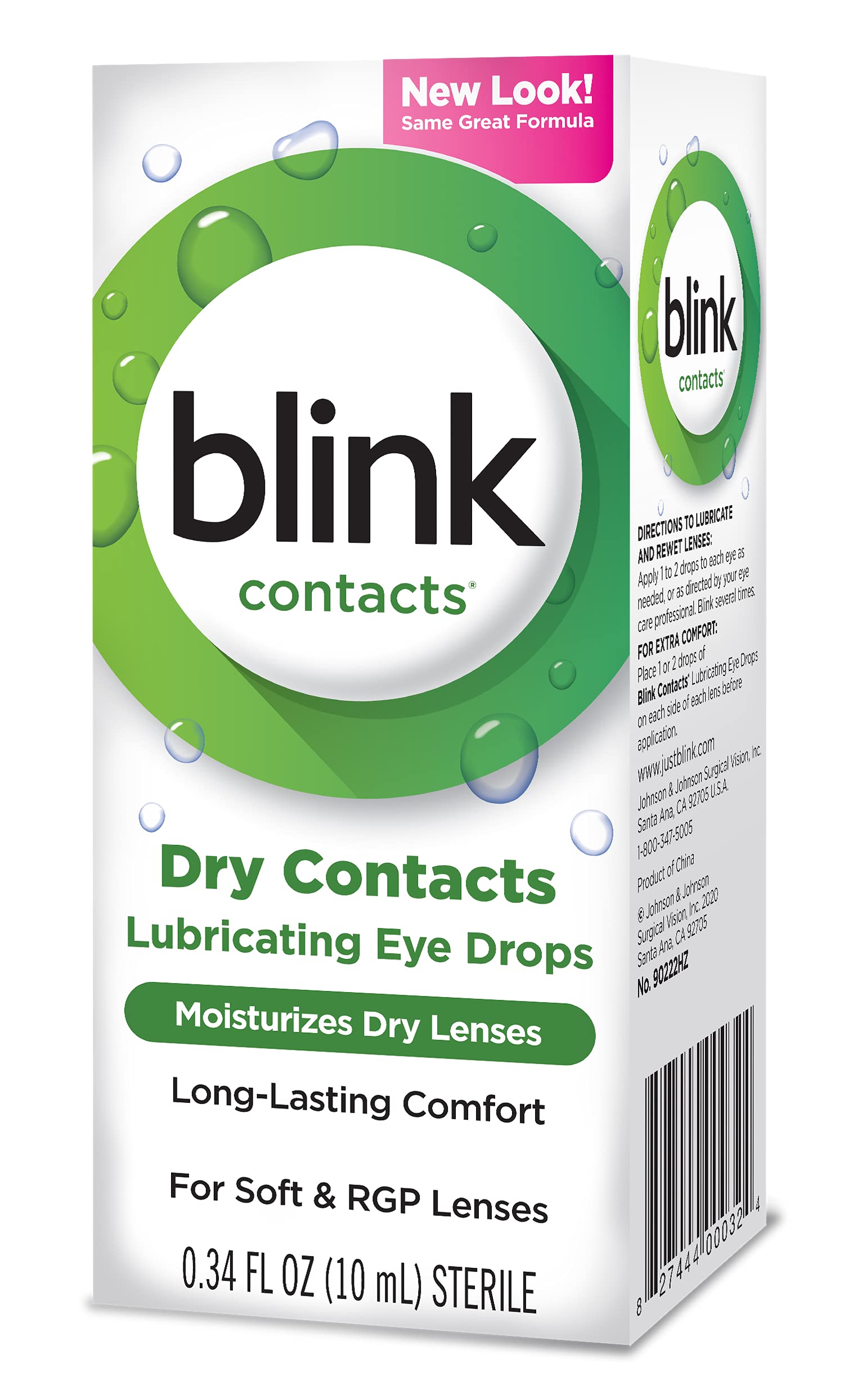 Blink Contacts Lubricant Eye Drops, 10 ml (Pack of 3)