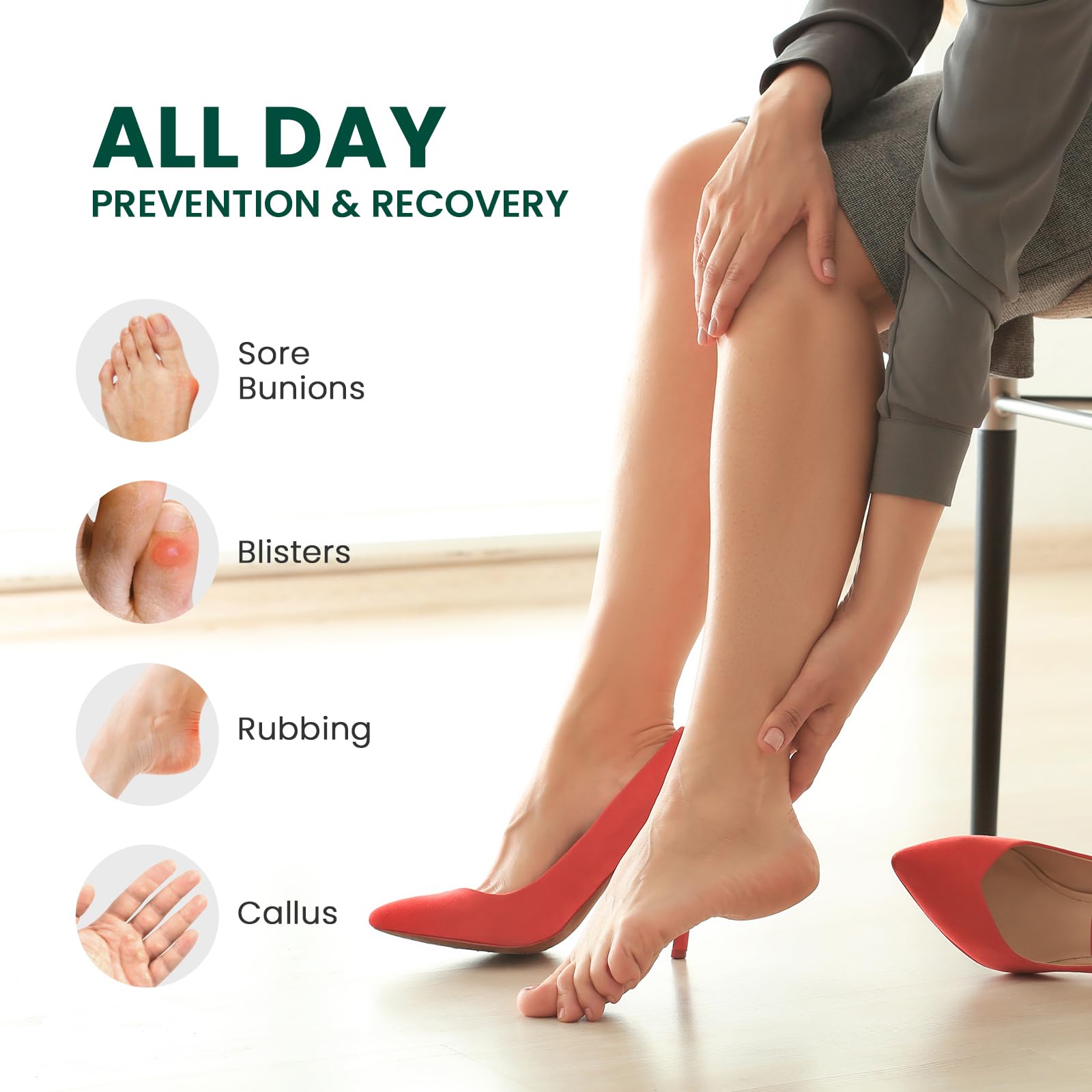 Welnove Gel Blister Bandage - 24 PCS Hydrocolloid Bandages for Prevention & Recovery, Blister Cushions for Heel, Toes & Foot, Bl