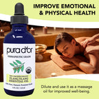 PURA DOR Organic Ylang Ylang Essential Oil (4oz with Glass Dropper) 100% Pure & Natural Therapeutic Grade for Hair, Body, Skin,