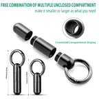 TISUR Keychain Pill Holder, Titanium Small Pill Case Pill Organizer Waterproof Pill Box, EDC Portable Pill Container for Travel