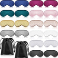 20 Pieces Silk Sleep Mask Eye Mask with Adjustable Strap Sleeping Cover Eye Cover Blindfold for Women Men Sleeping Travel(Multic