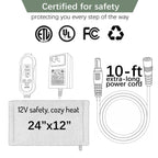 Melissa Electric Weighted Heating Pad for Back,Neck,Abdomen, 12V Low Voltage, 3 Timer Settings with Auto Shut-Off, Machine Washa