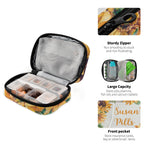 Custom Pill Box 7 Day Pill Case Bag Sunflower Personalized Name Travel Pill Organizer Bag with Zipper Portable Weekly Case Compa