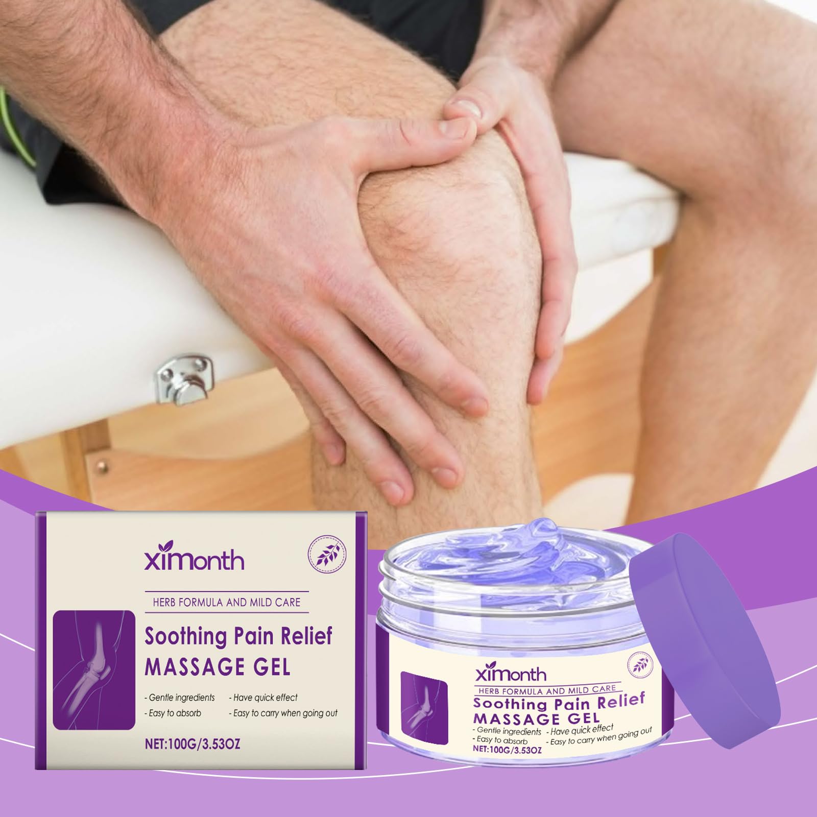 Terraphase Joint Purple Gel |Relief Gel with Emu Oil & Turmeric | Fast-Absorbing Joint Cream for Knees, Back, Hands | Non-Greasy