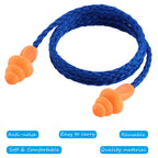 100 Pairs Corded Ear Plugs Silicone Noise Reducing Blocking Cancelling Soft Reusable Rubber Hearing Protection Earplugs for Slee