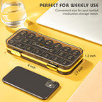 Zonlong Weekly Pill Organizer/ Dispensers, 3 Times A Day, 7 Day Large Compartments Travel Pill Container/ Box, Moisture-Proof Me