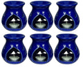 Mkd2 Rise Ceramic Candle Aroma Oil Burner Diffuser Lamp -Set of 6 (Blue) for Home Fragrance