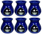 Mkd2 Rise Ceramic Candle Aroma Oil Burner Diffuser Lamp -Set of 6 (Blue) for Home Fragrance