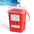 Alcedo Sharps Container for Home Use 1 Quart (1-Pack), Biohazard Needle and Syringe Disposal, Small Portable Container for Trave