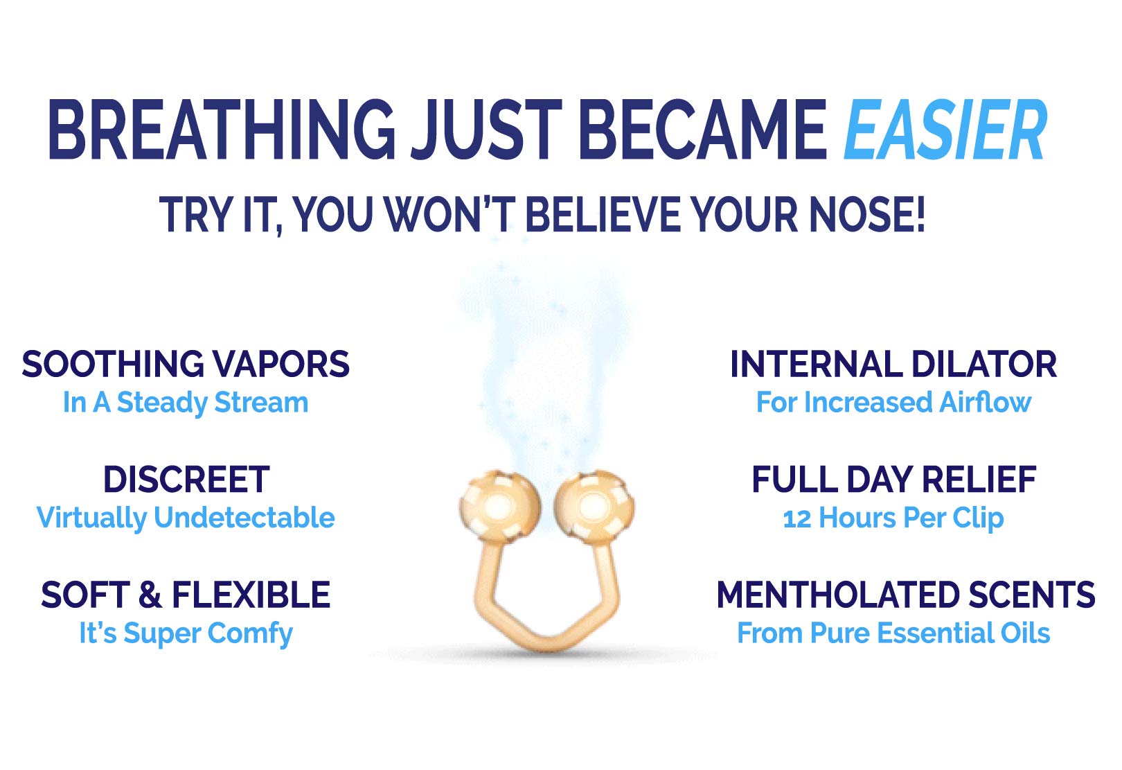 Vapor Soothers Nasal Dilator Clips, Anti Snoring, Instant Nasal Congestion Relief, Anti Snore Aid, Cinnamon, Snore Stopper, 14 C