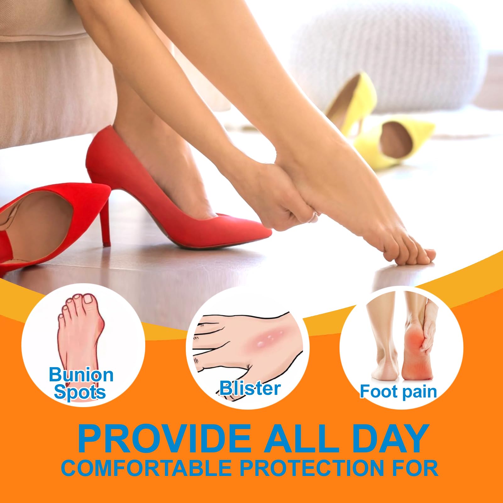 Hydrocolloid Blister Bandages for Heels - 30 Count Long Strips - Thick Gel Pads, Waterproof, Strong Adhesive Blister Protection