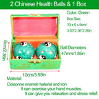 1.85 Cloisonne Health Hand Balls Yin-Yang Chinese Meditation Baoding Feng Shui Healthy Exercise Stress Balls with Gift Box, Na