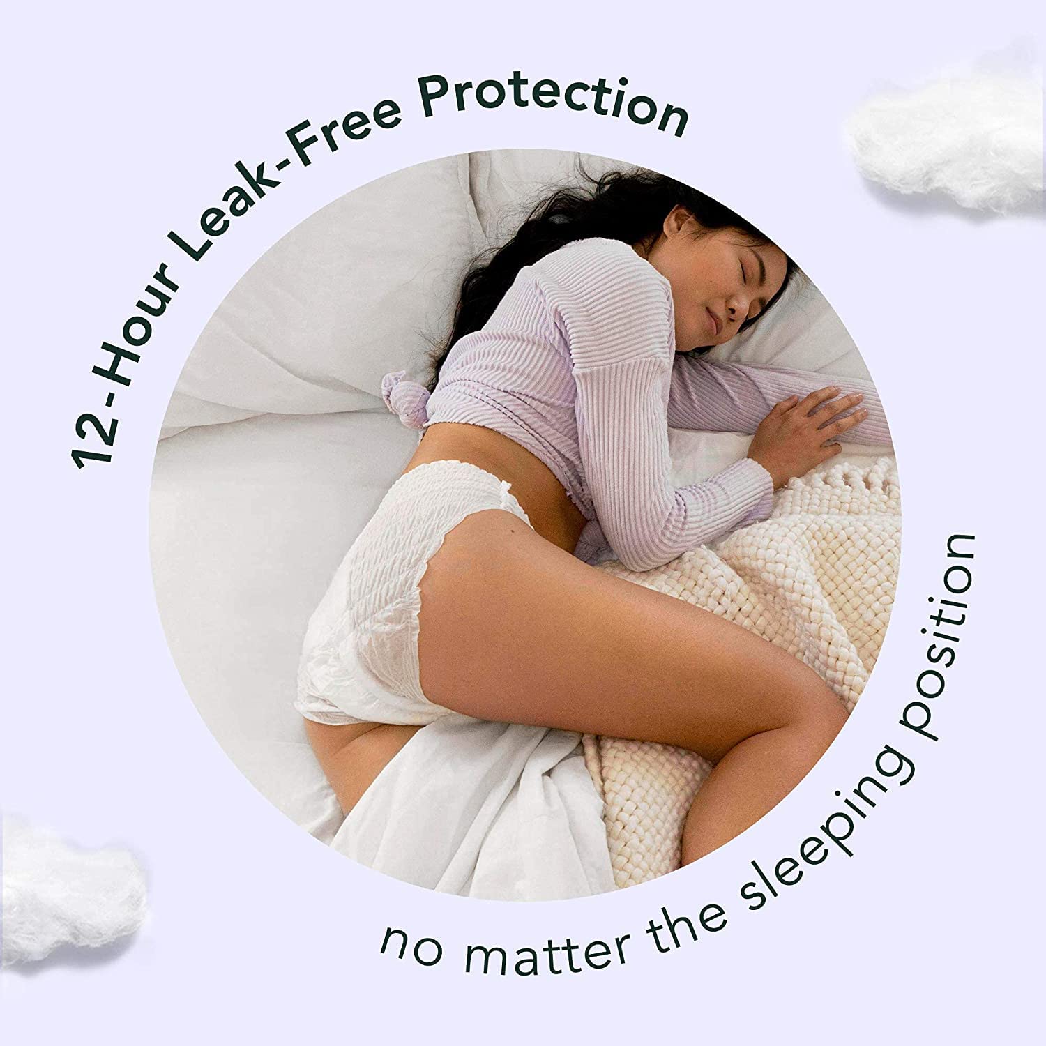 Rael Organic Cotton Cover Overnight Underwear - Panty Style Pad, Unscented, Disposable Period Underwear, Postpartum, Teen, Maxim